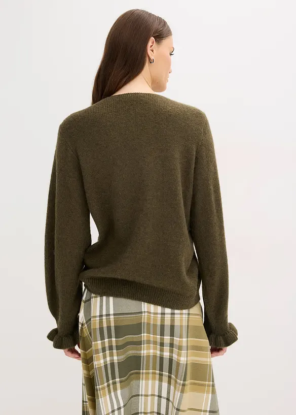 Gilet en maille oversize, laine mélangée, bonprix