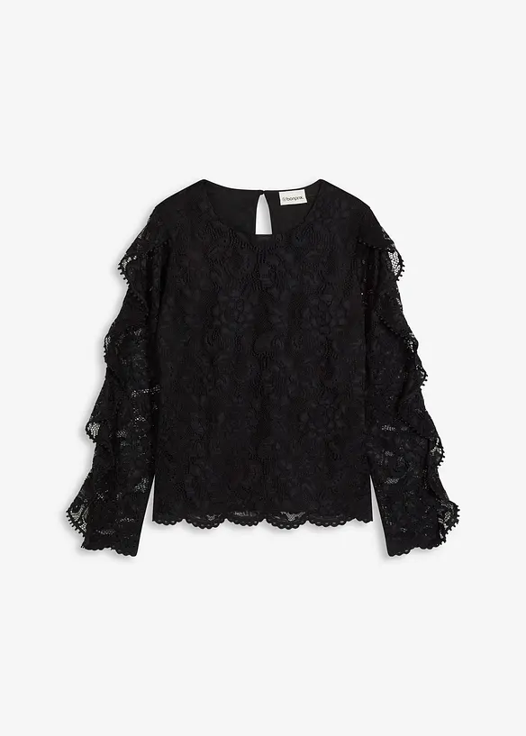 Blouse en dentelle et jersey, bonprix