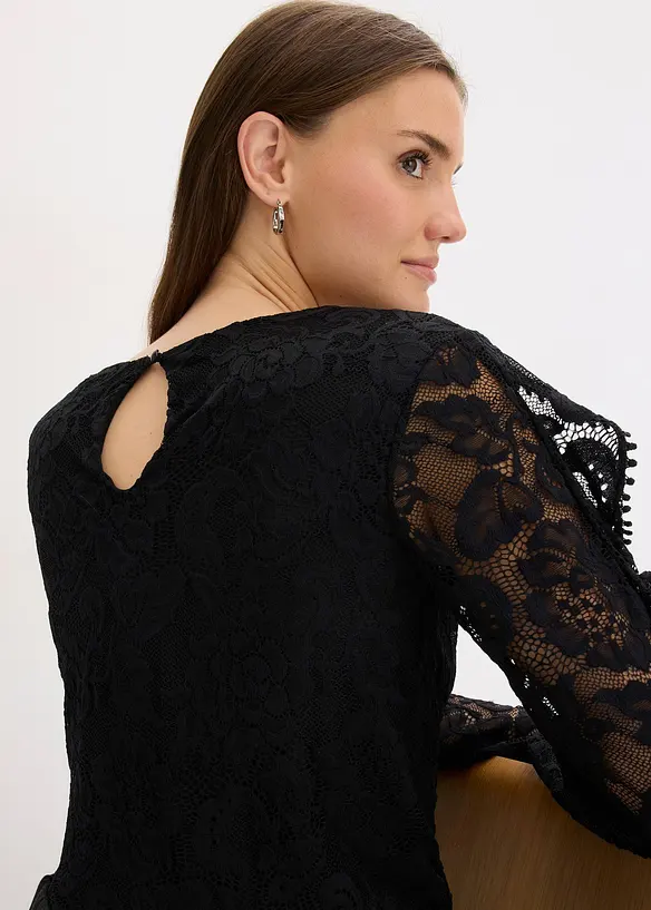 Blouse en dentelle et jersey, bonprix