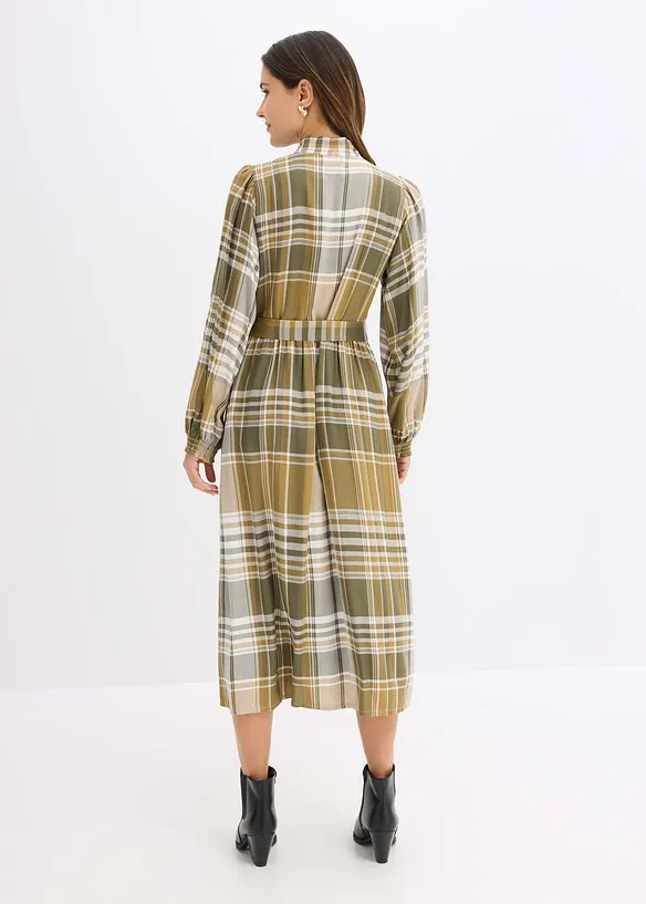 Robe midi avec col lavallière, bonprix