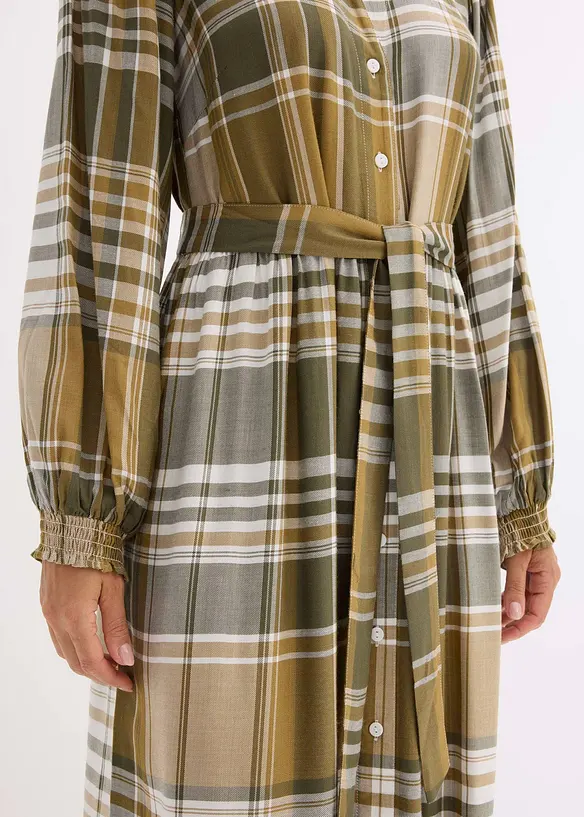 Robe midi avec col lavallière, bonprix