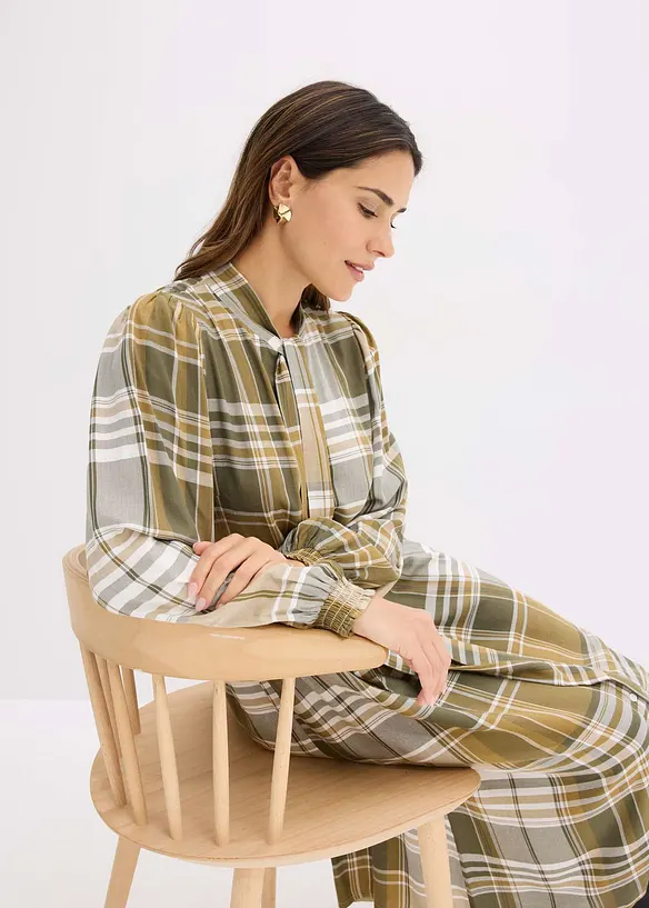 Robe midi avec col lavallière, bonprix