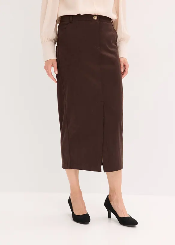 Jupe crayon en suédine, bonprix