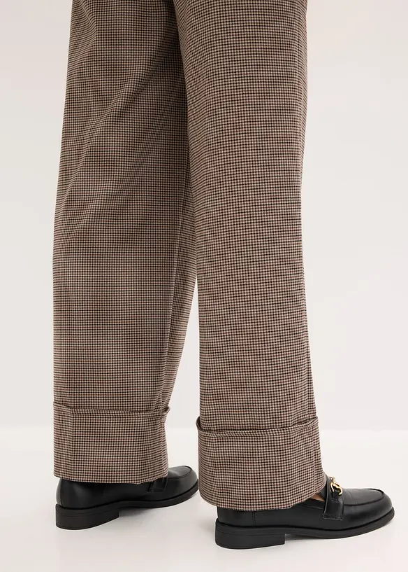 Pantalon à taille élastiquée, imprimé carreaux, bonprix