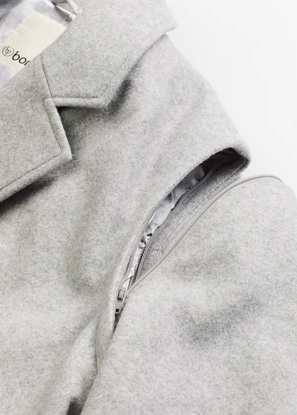 Manteau duveteux à manches amovibles, bonprix