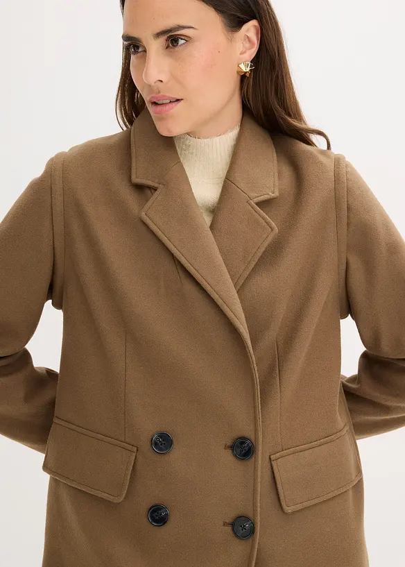 Manteau duveteux à manches amovibles, bonprix