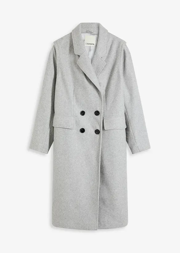 Manteau duveteux à manches amovibles, bonprix