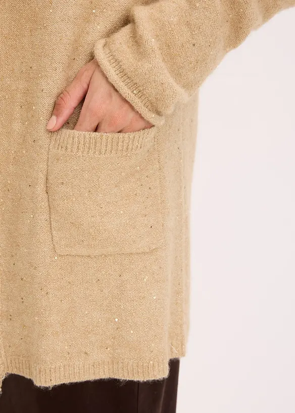 Manteau court en maille avec sequins et fil brillant, bonprix