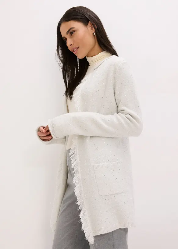 Manteau court en maille avec sequins et fil brillant, bonprix
