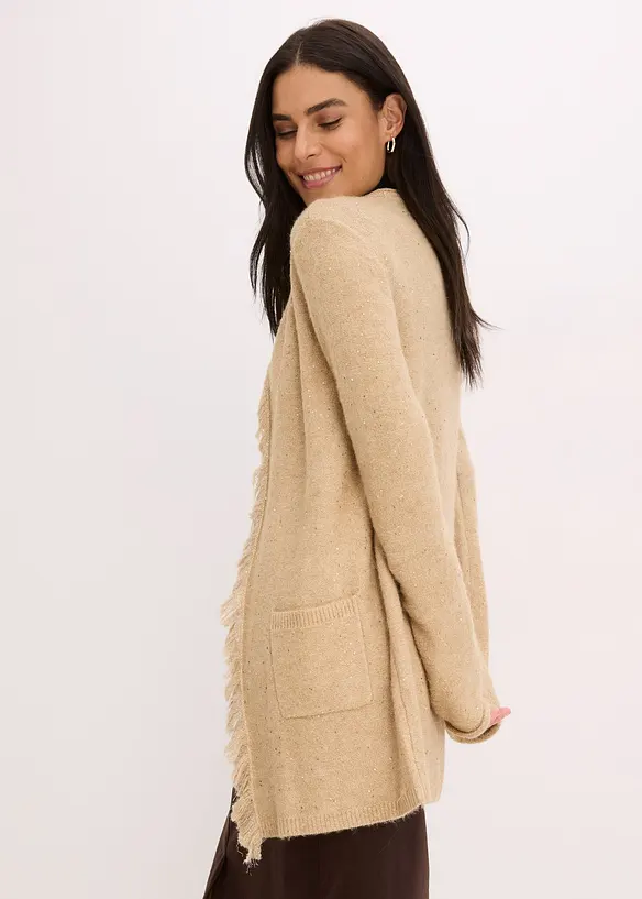 Manteau court en maille avec sequins et fil brillant, bonprix