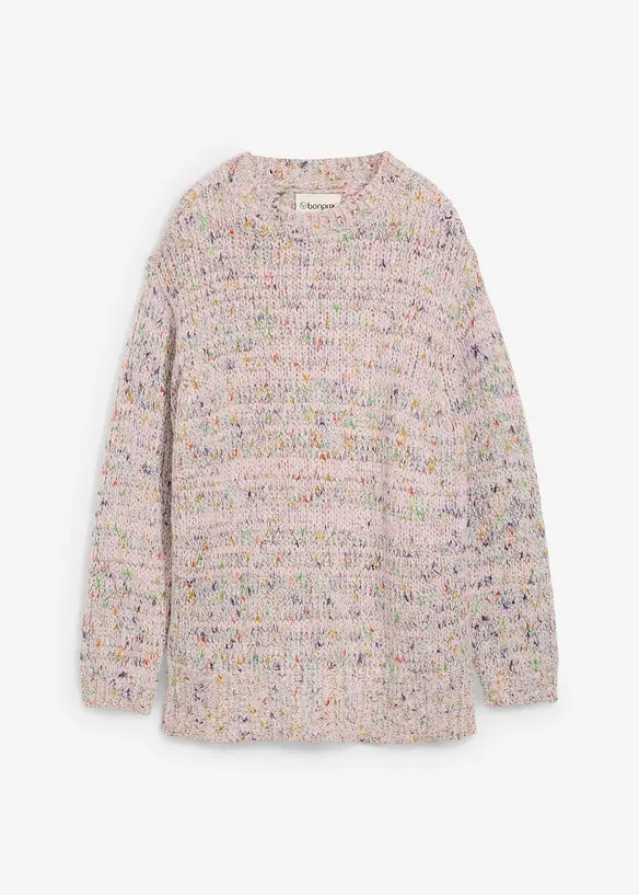 Pull oversize en maille chinée et texturée, bonprix