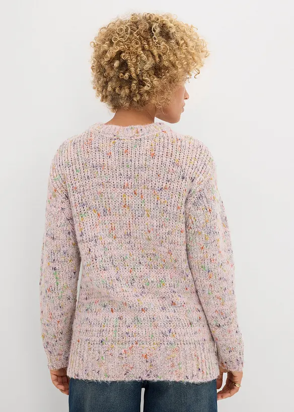 Pull oversize en maille chinée et texturée, bonprix