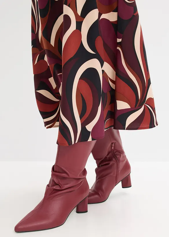 Jupe midi en satin fluide, bonprix