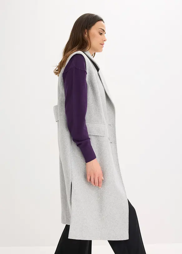 Manteau duveteux à manches amovibles, bonprix
