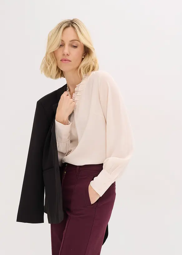 Blouse en mousseline à volants, bonprix