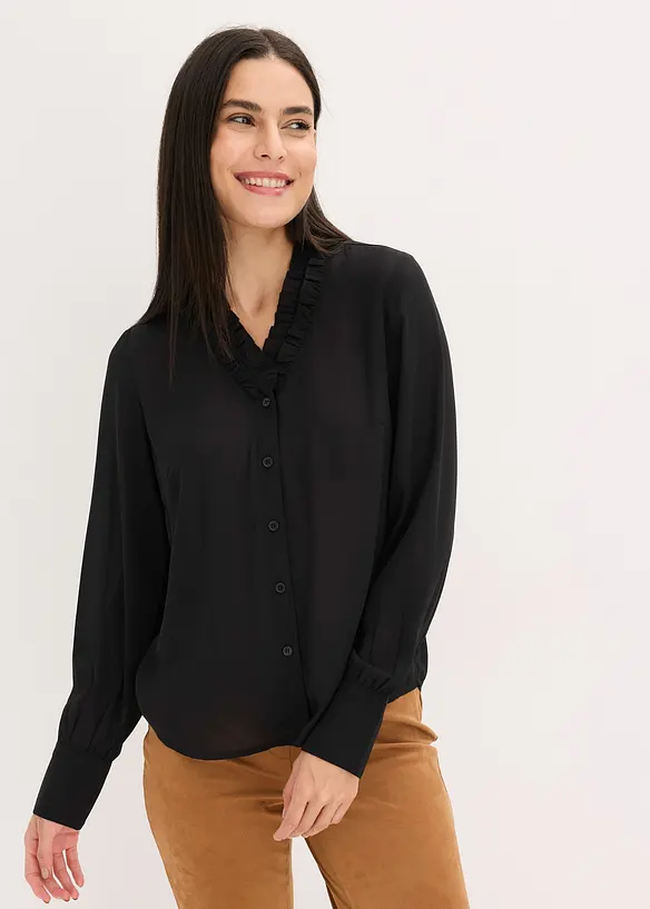 Blouse en mousseline à volants, bonprix
