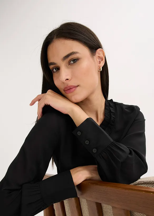 Blouse en mousseline à volants, bonprix