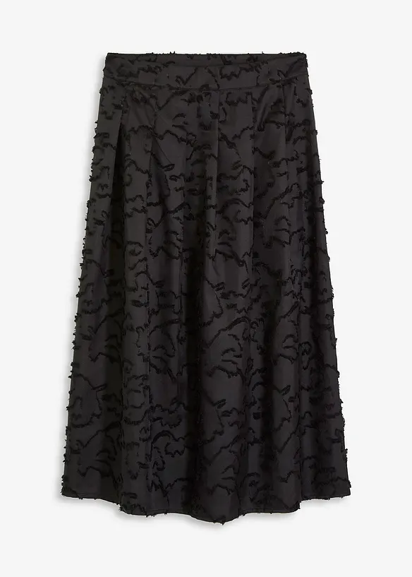 Jupe midi texturée, bonprix