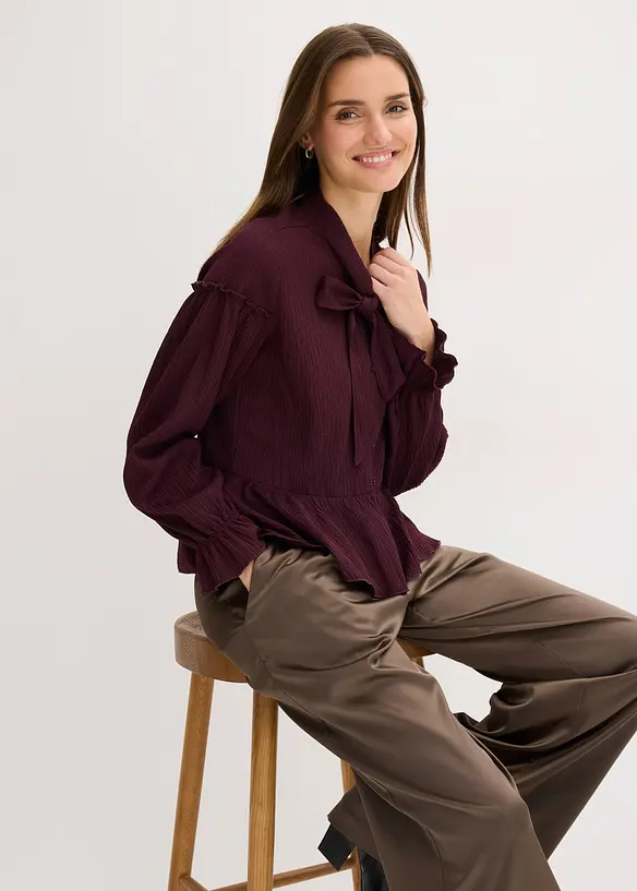 Blouse en jersey texturé, bonprix