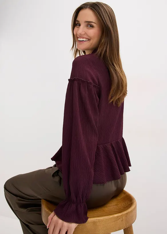 Blouse en jersey texturé, bonprix