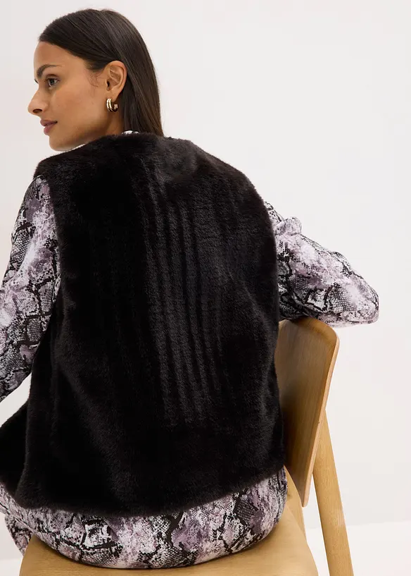 Gilet sans manches en peluche, bonprix