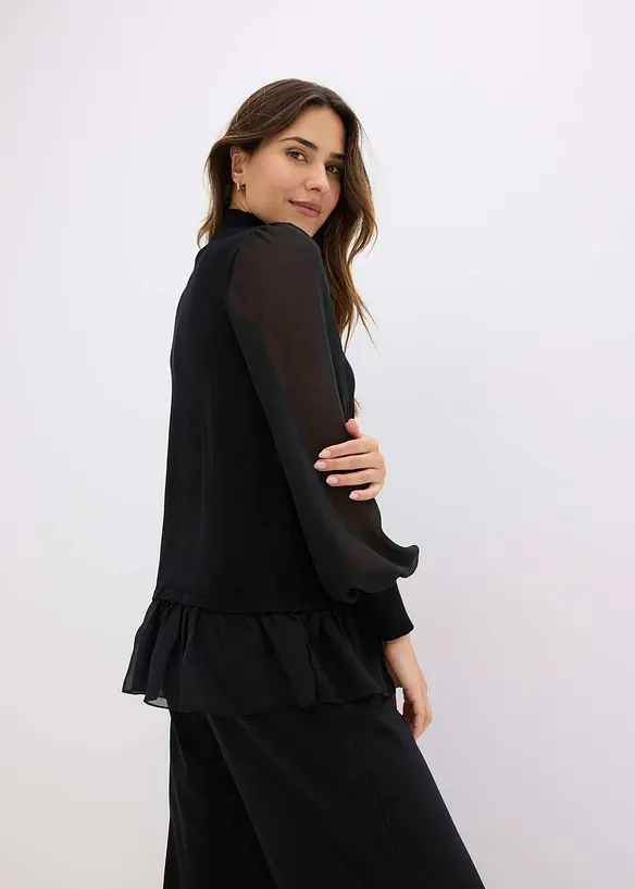 Pull en fine maille avec empiècement blouse, bonprix