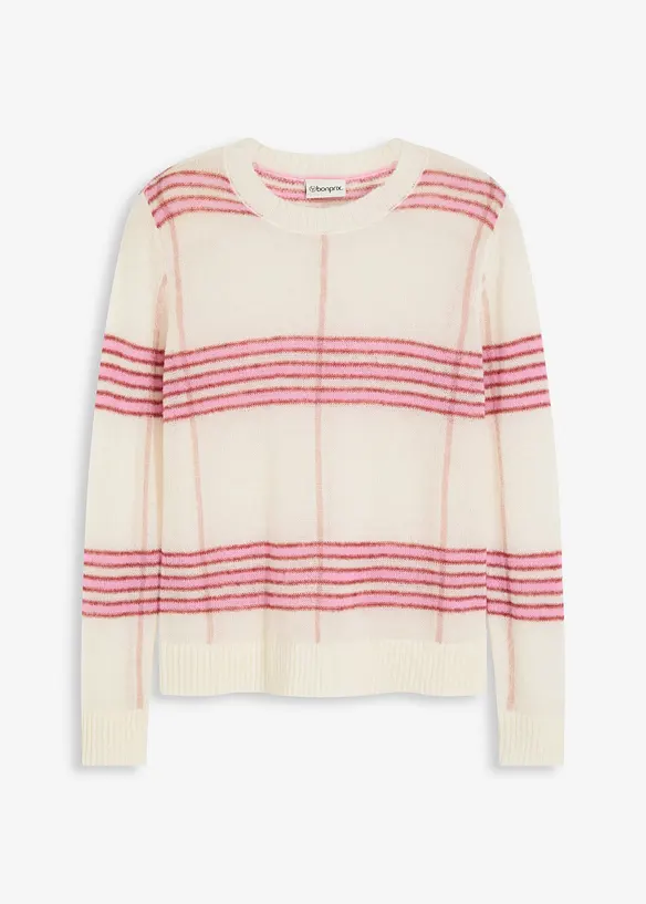 Pull ajouré avec laine et alpaga, bonprix