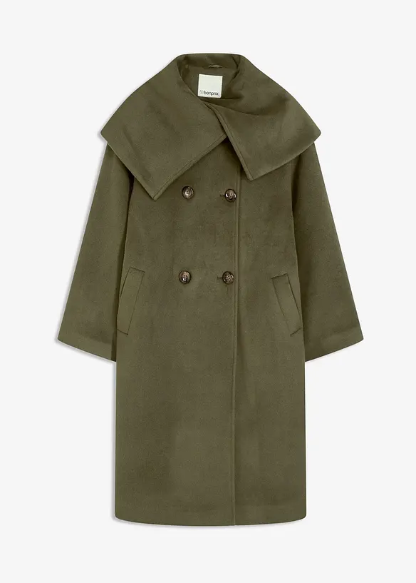 Manteau aspect laine à large col, bonprix