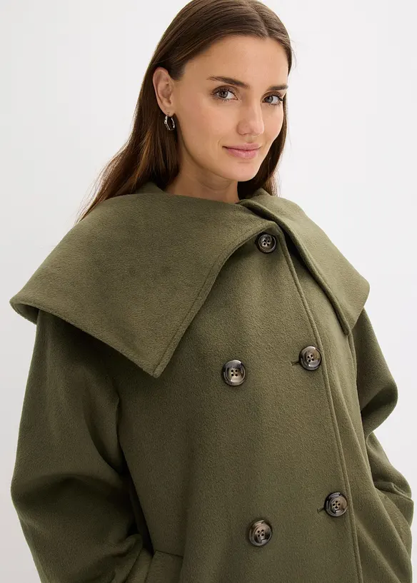 Manteau aspect laine à large col, bonprix