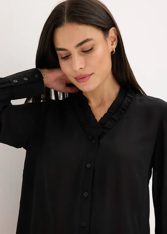 Blouse en mousseline à volants, bonprix