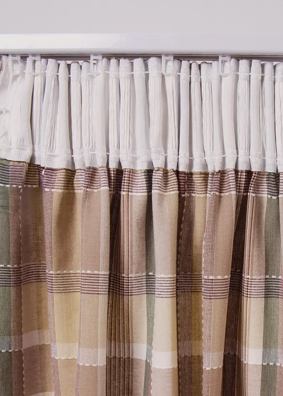 Rideau en coton à carreaux (1 pce), bonprix