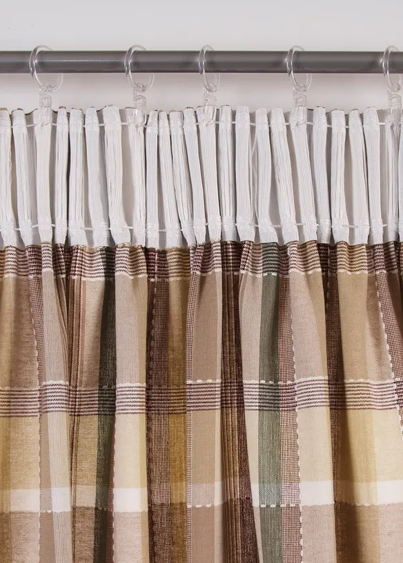 Rideau en coton à carreaux (1 pce), bonprix