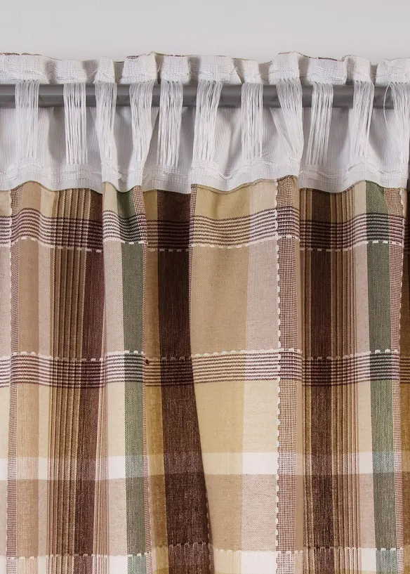 Rideau en coton à carreaux (1 pce), bonprix