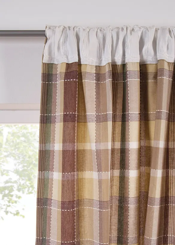 Rideau en coton à carreaux (1 pce), bonprix