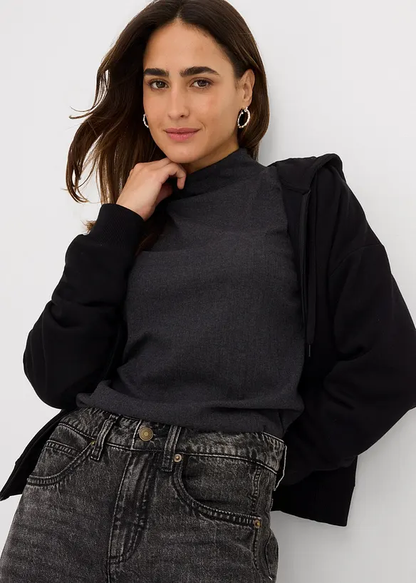 Sweat zippé oversize, bonprix