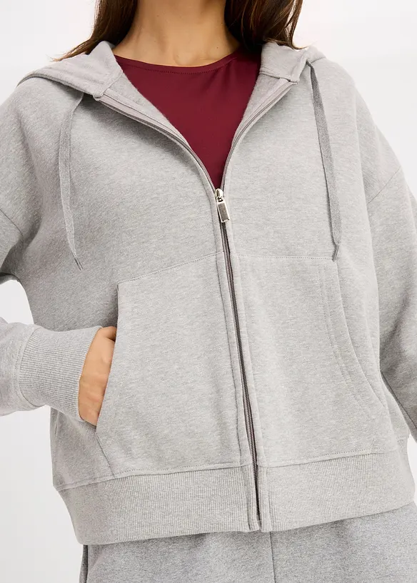 Sweat zippé oversize, bonprix