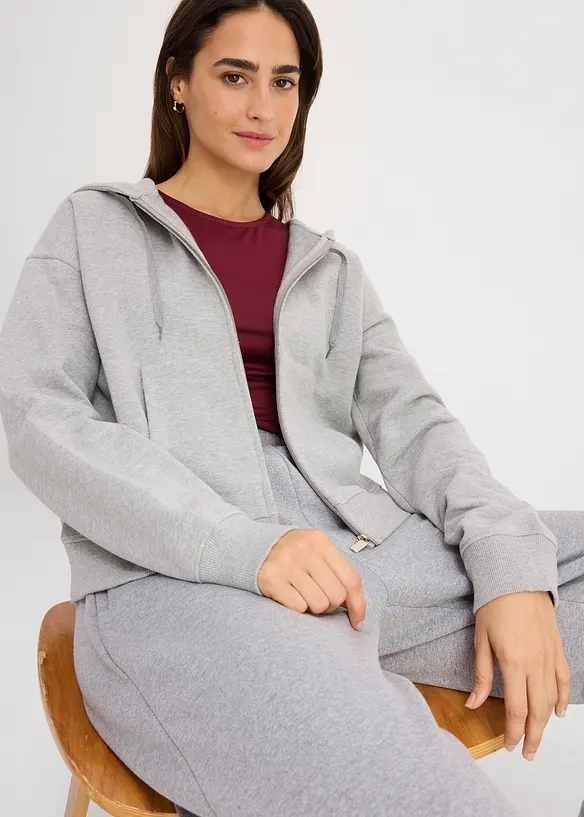 Sweat zippé oversize, bonprix