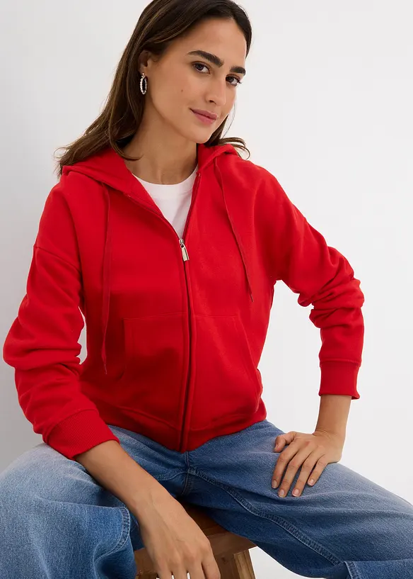 Sweat zippé oversize, bonprix