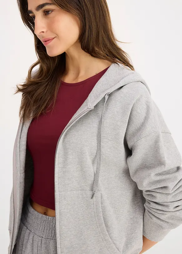 Sweat zippé oversize, bonprix
