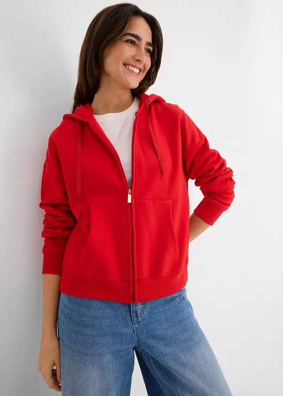 Sweat zippé oversize, bonprix