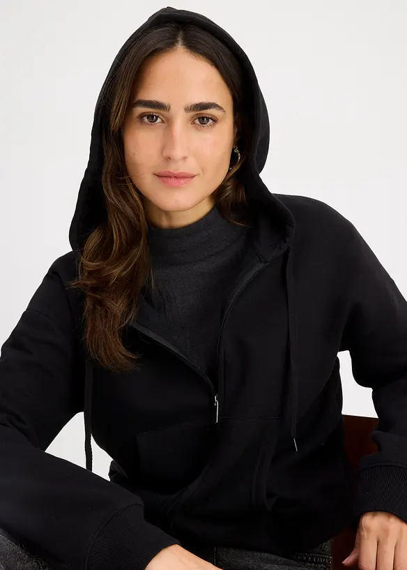 Sweat zippé oversize, bonprix