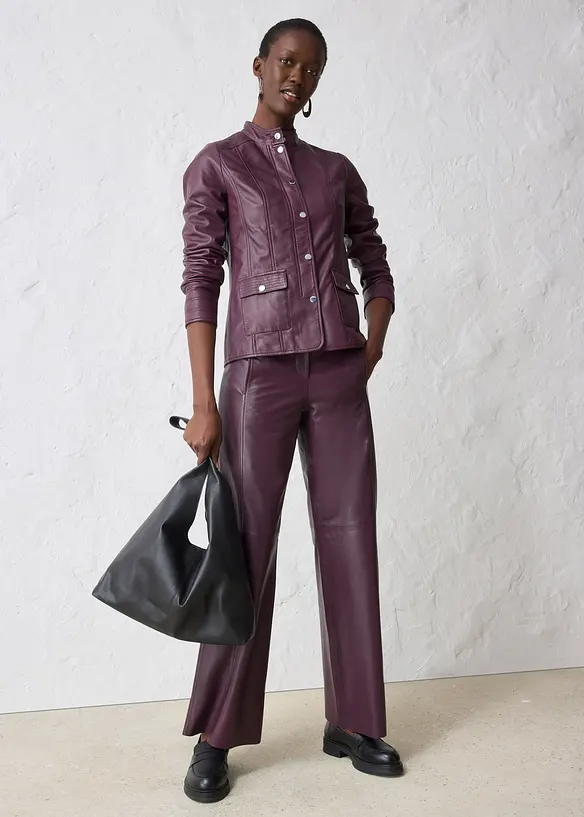 Veste en cuir nappa d’agneau, bonprix