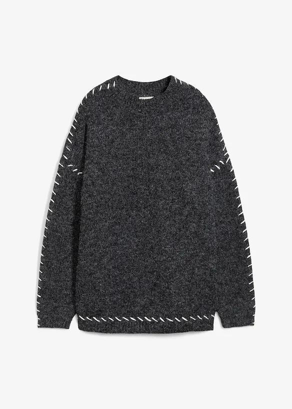 Pull long en maille duveteuse, bonprix