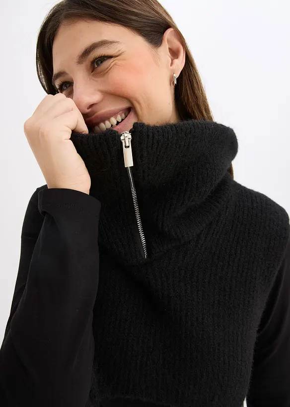 Col plastron amovible en maille, bonprix