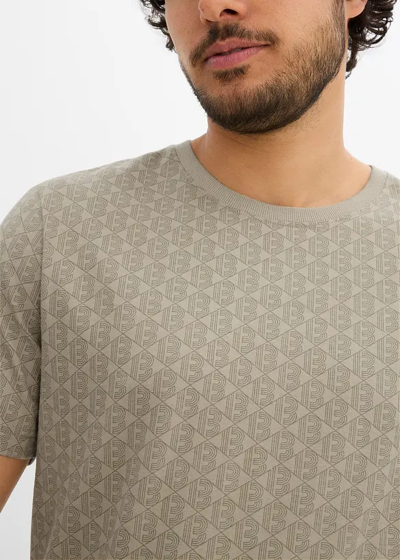 T-shirt 100% coton à l’imprimé minimaliste, bonprix