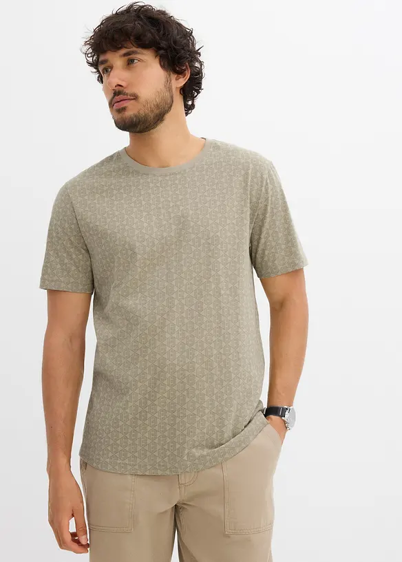 T-shirt 100% coton à l’imprimé minimaliste, bonprix