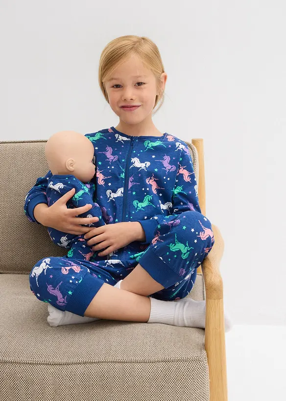 Combipyjama 100% coton avec combinaison poupée (ens. 2 pces), bonprix