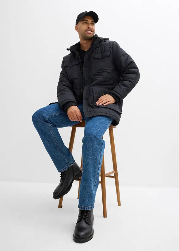 Parka matelassée et rembourrée avec poches plaquées et capuche amovible, bonprix