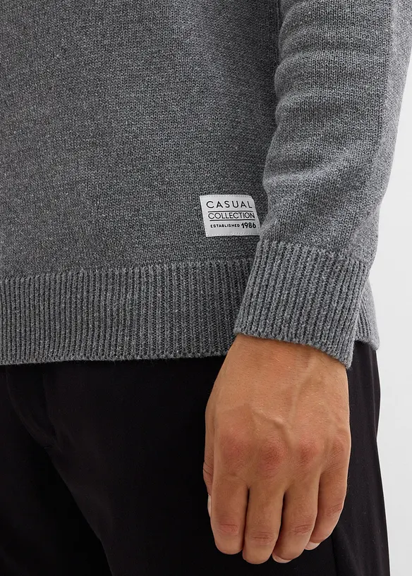 Pull en fine maille, coton recyclé majoritaire, bonprix