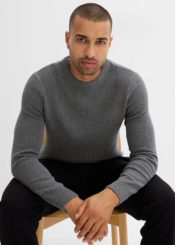 Pull en fine maille, coton recyclé majoritaire, bonprix